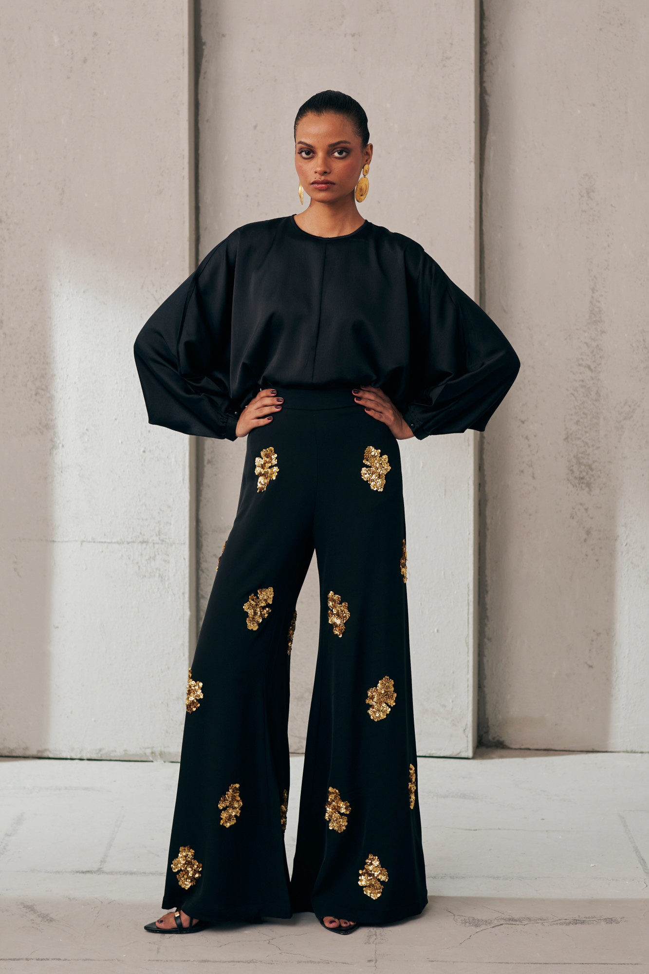 MIDNIGHT MIRAGE BLACK GLEAM PARTY PANTS