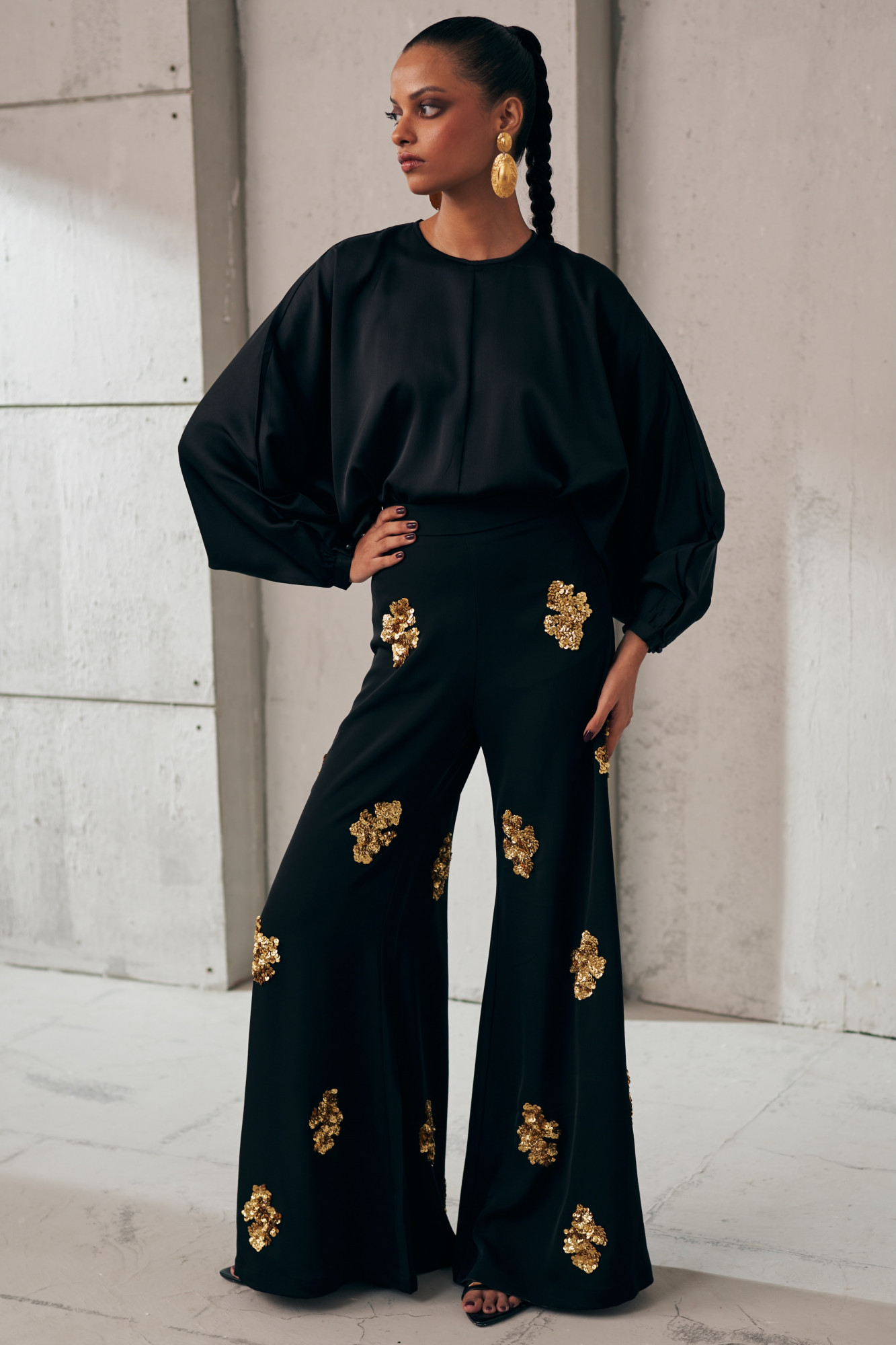 MIDNIGHT MIRAGE BLACK GLEAM PARTY PANTS