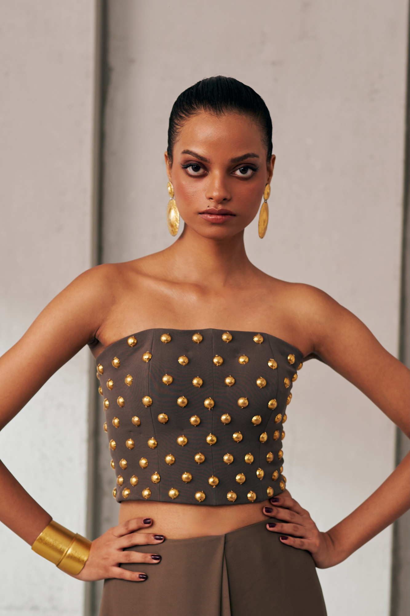 MIDNIGHT MIRAGE GOLD DOME BROWN BUSTIER