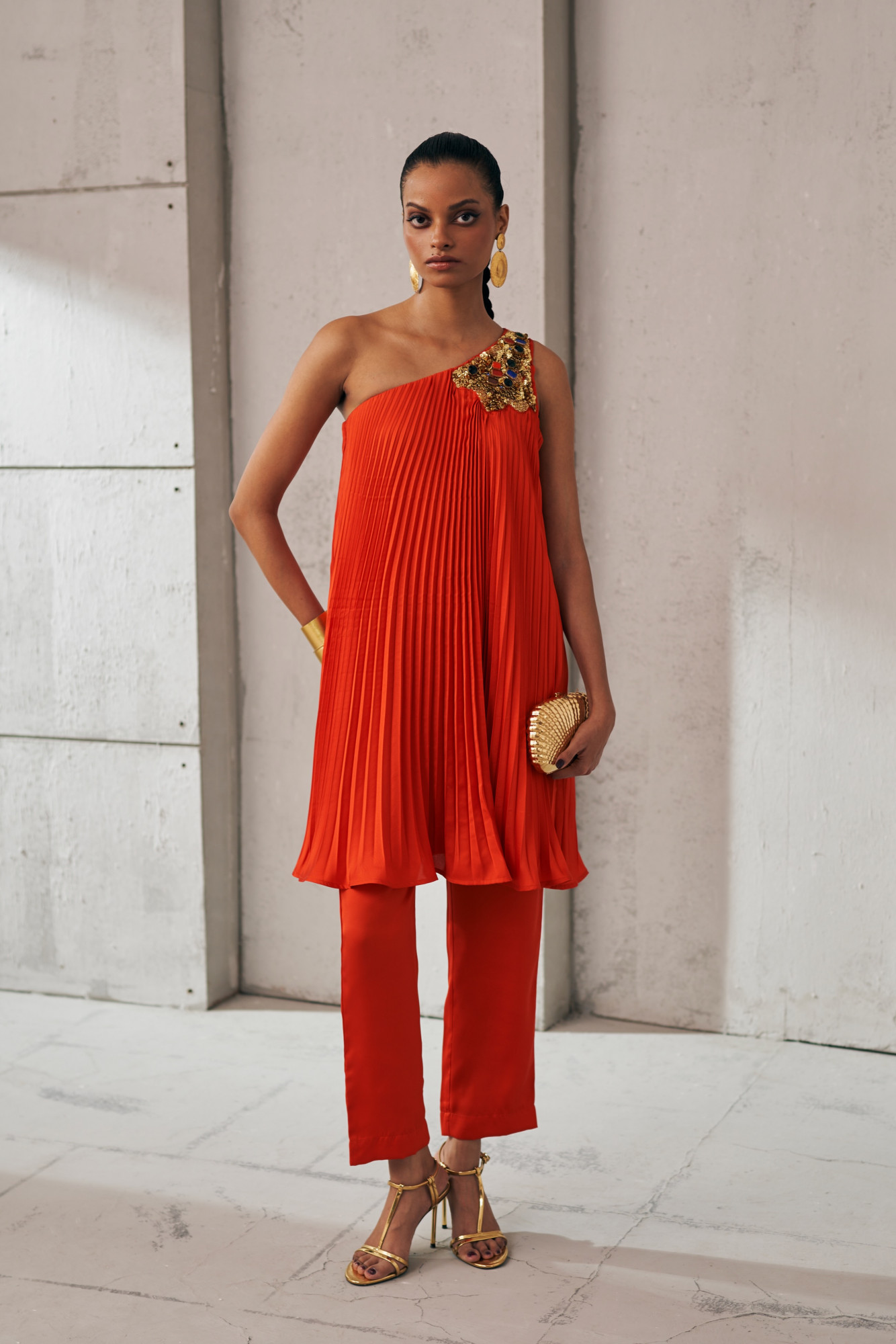 MIDMIGHT MIRAGE SAFFRON JEWEL FLOW CO-ORD SET