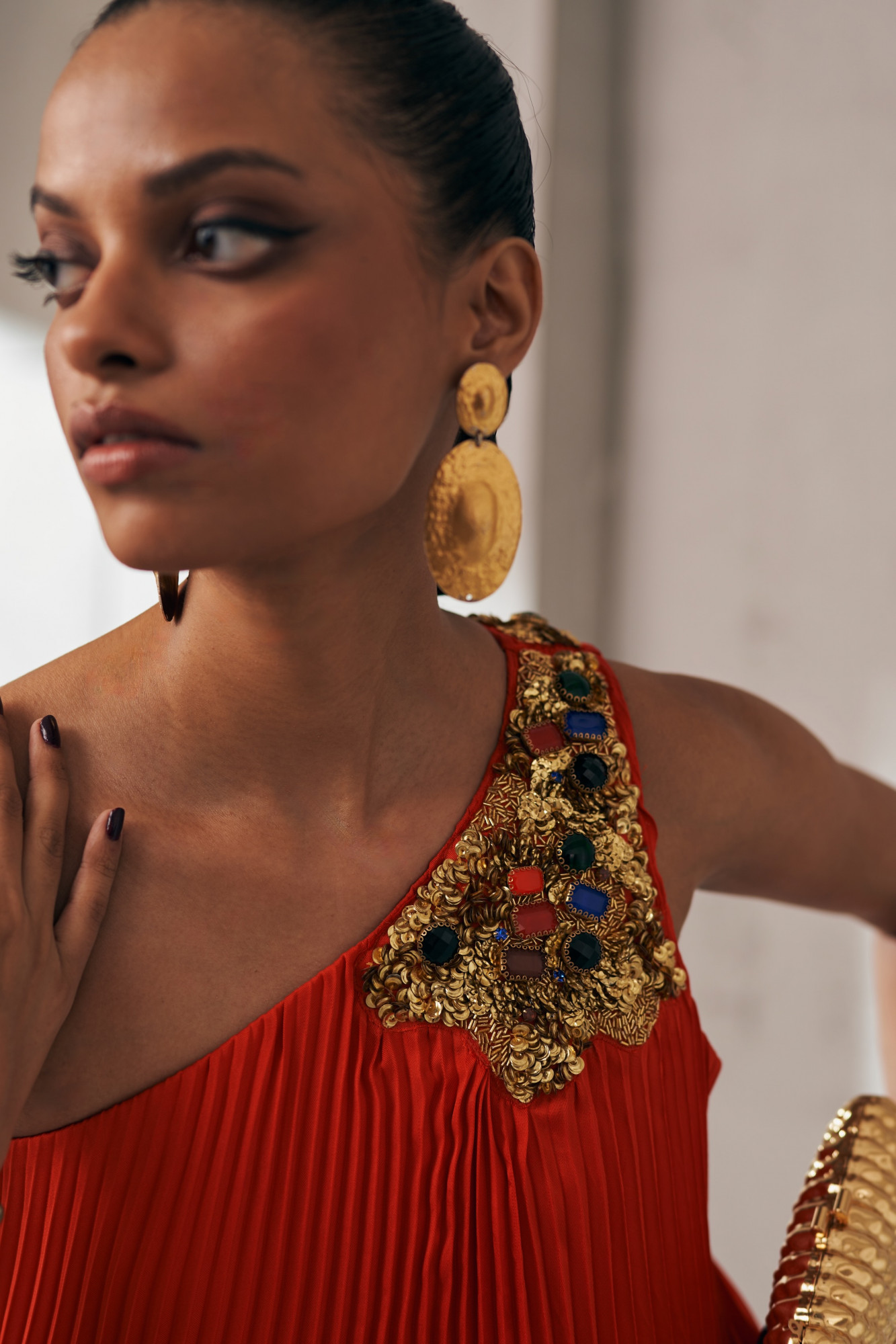 MIDMIGHT MIRAGE SAFFRON JEWEL FLOW CO-ORD SET