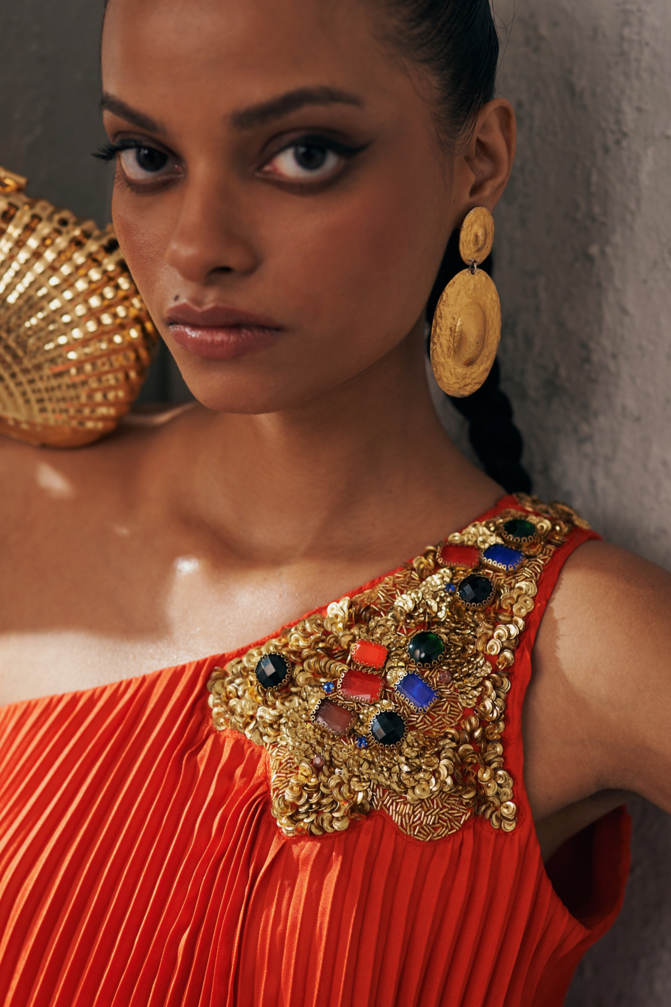 MIDMIGHT MIRAGE SAFFRON JEWEL FLOW CO-ORD SET