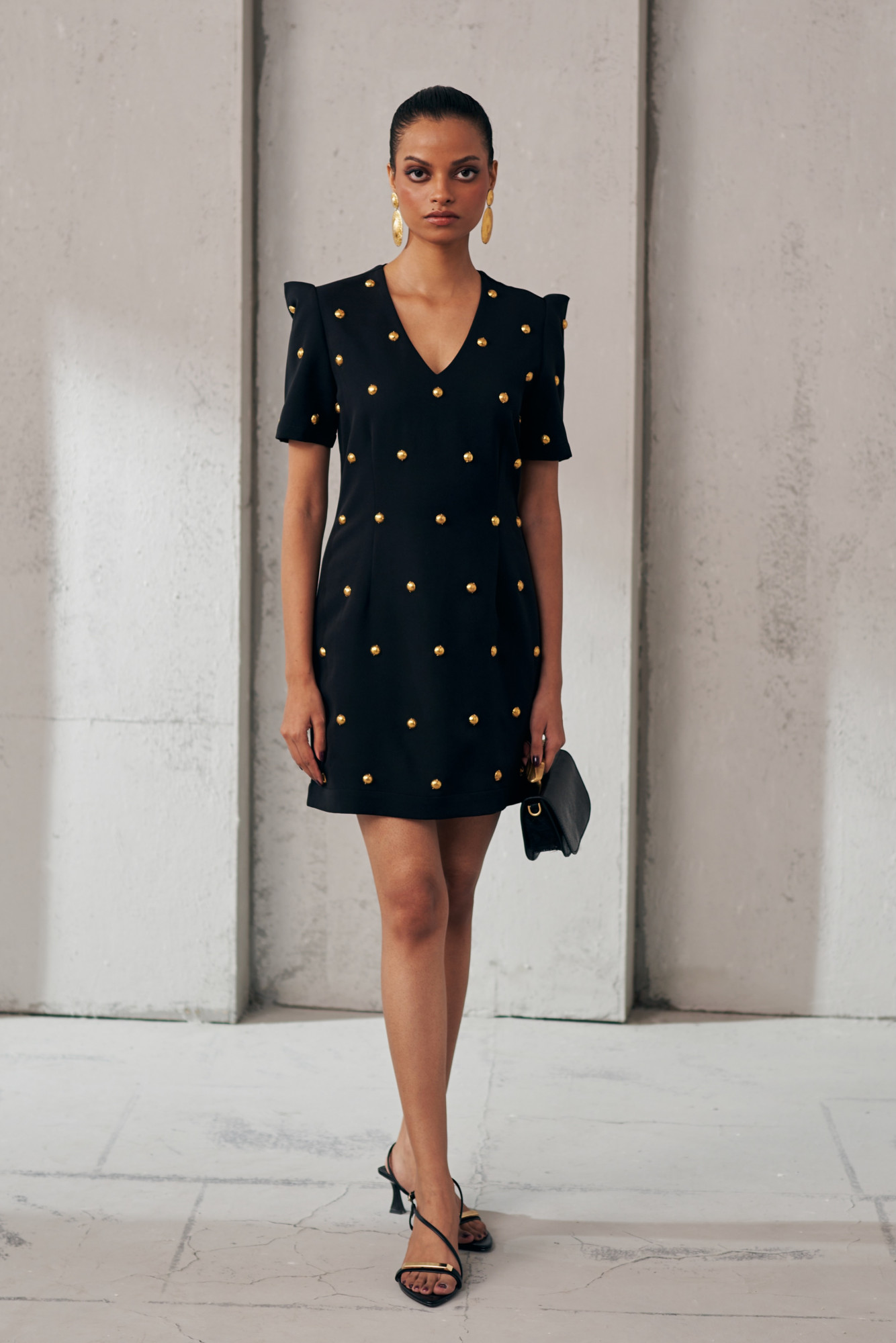MIDNIGHT MIRAGE GOLDEN DOME BLACK DRESS