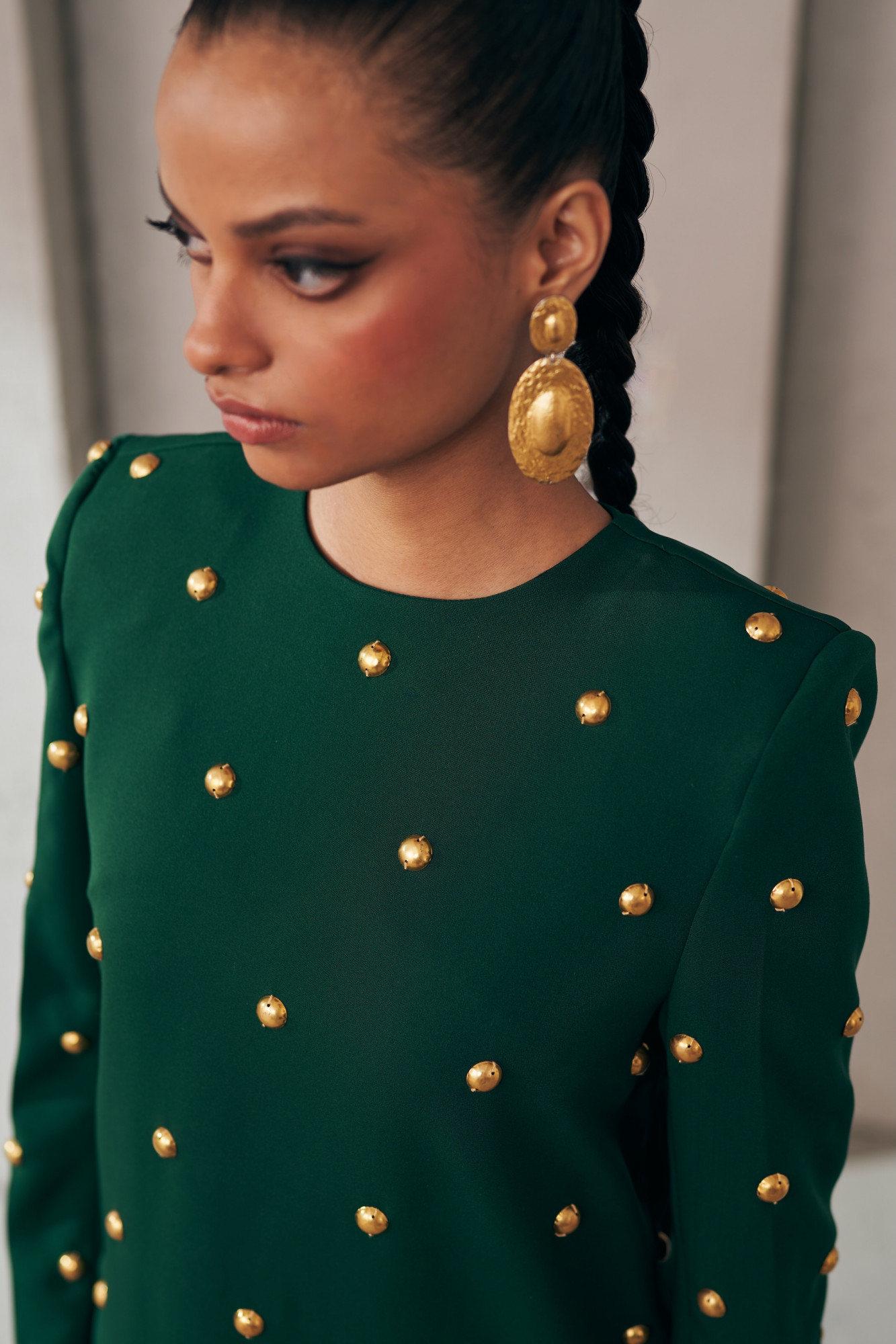 MIDNIGHT MIRAGE GILDED BOTTLE GREEN CO-ORD SET
