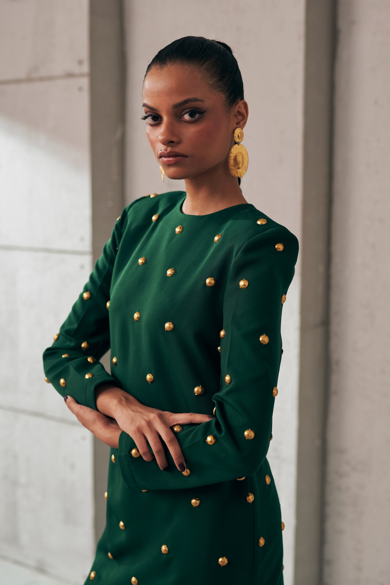 MIDNIGHT MIRAGE GILDED BOTTLE GREEN CO-ORD SET