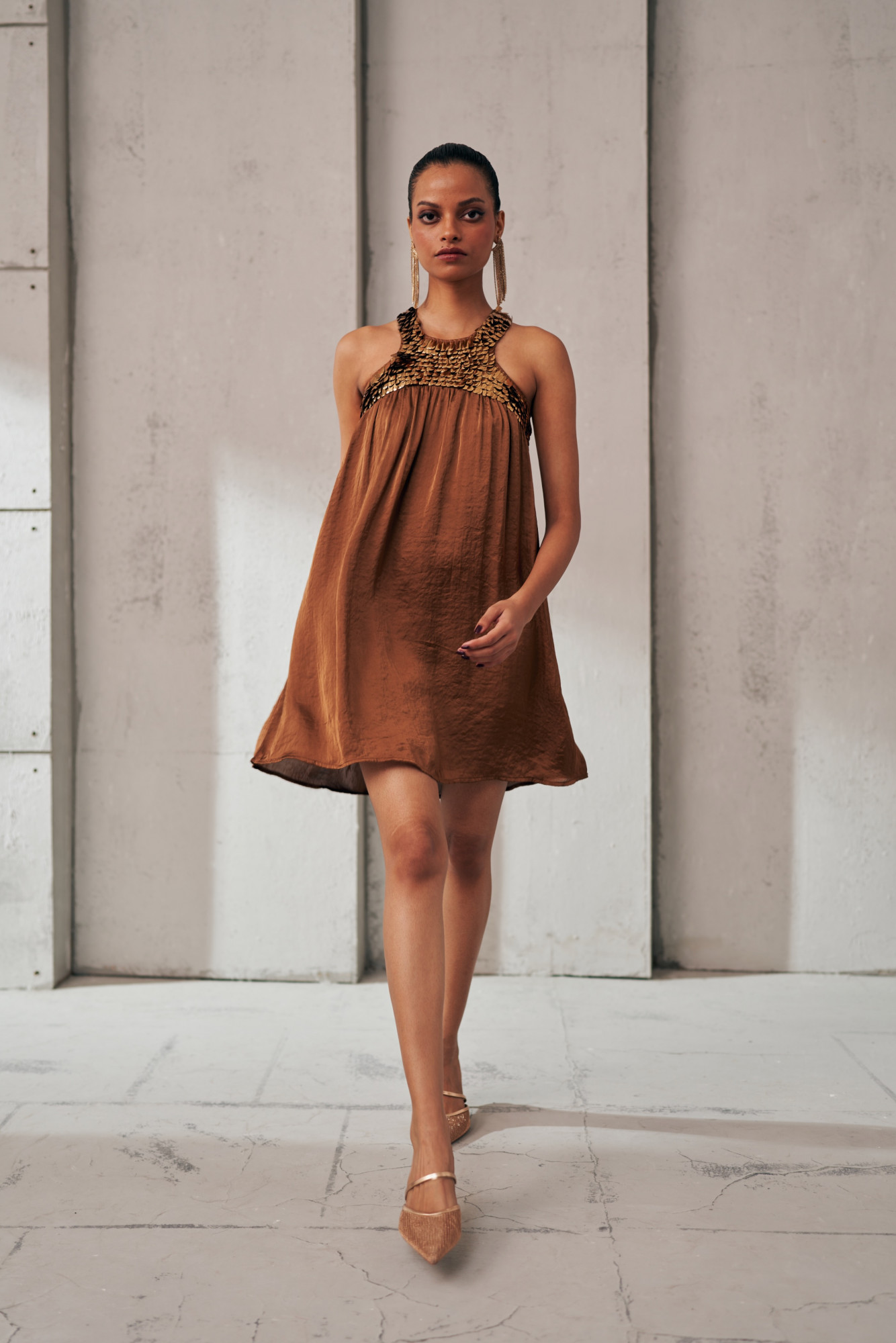 MIDNIGHT MIRAGE COPPER GLEAM DRESS