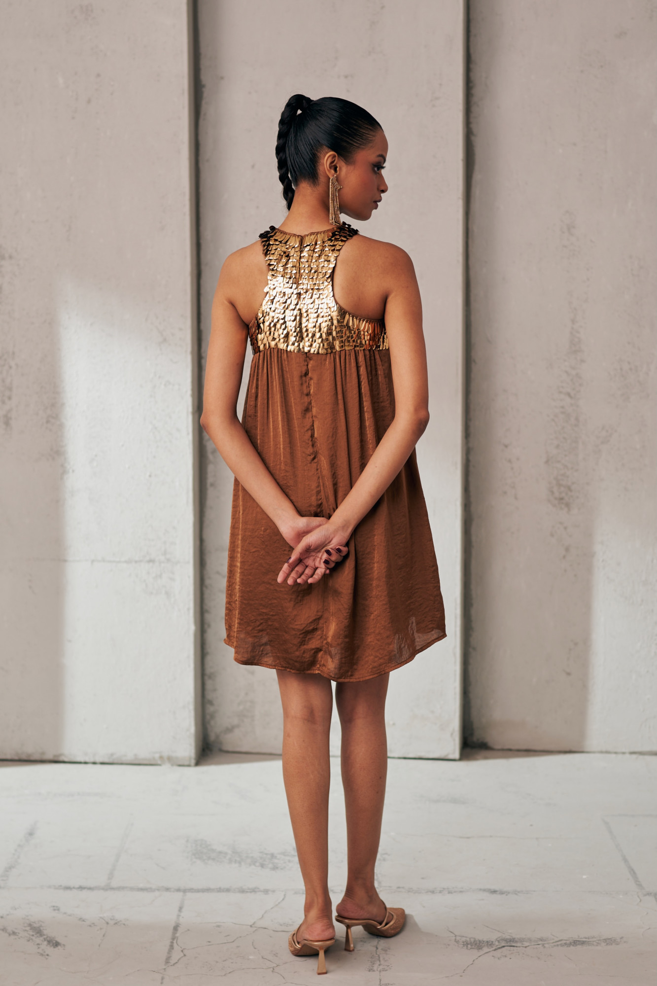 MIDNIGHT MIRAGE COPPER GLEAM DRESS