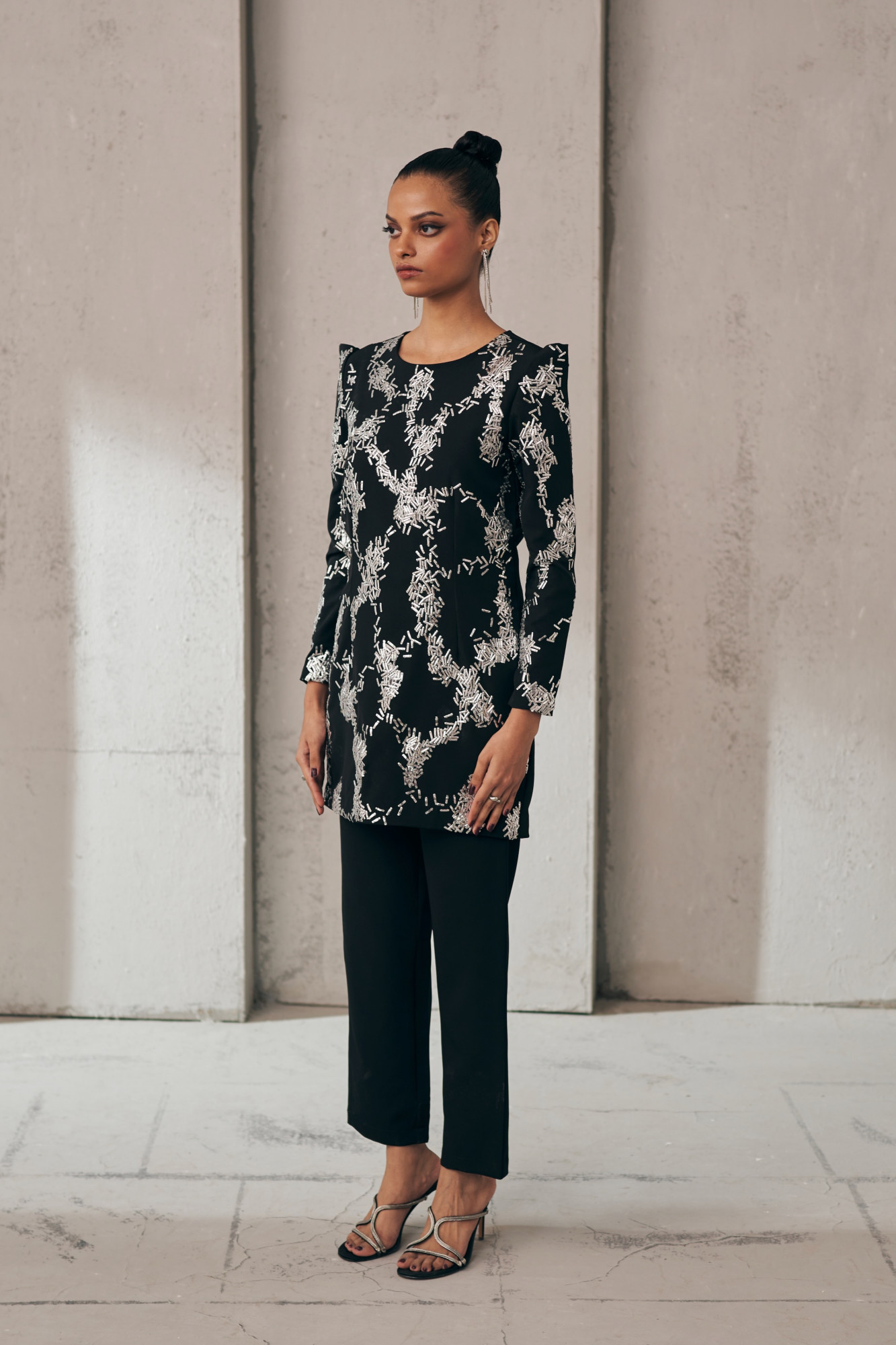 MIDNIGHT MIRAGE NOIR SPARK BLACK FULL SLEEVES CO-ORD SET