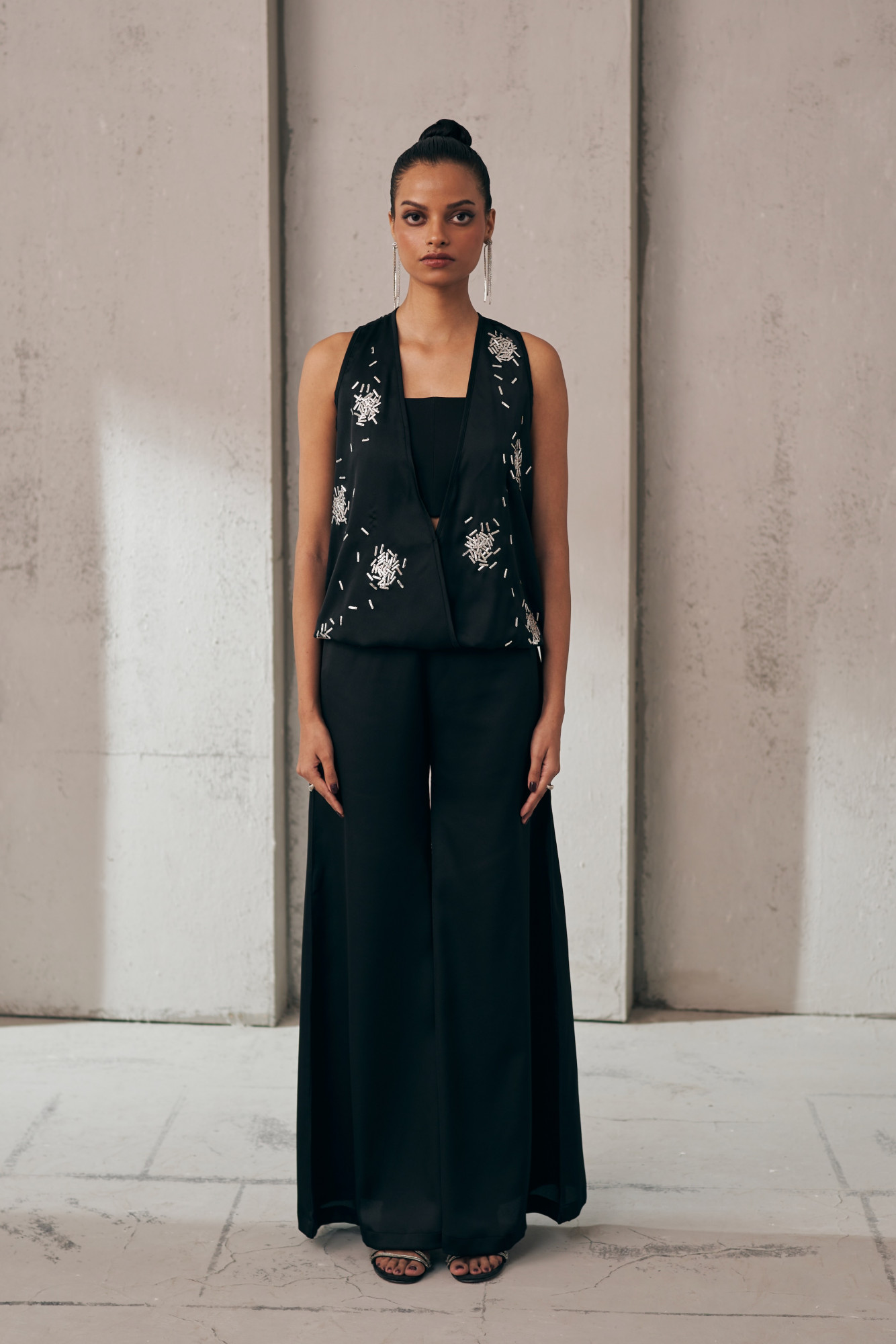 MIDNIGHT MIRAGE SIVER GALAXY BLACK CO-ORD SET