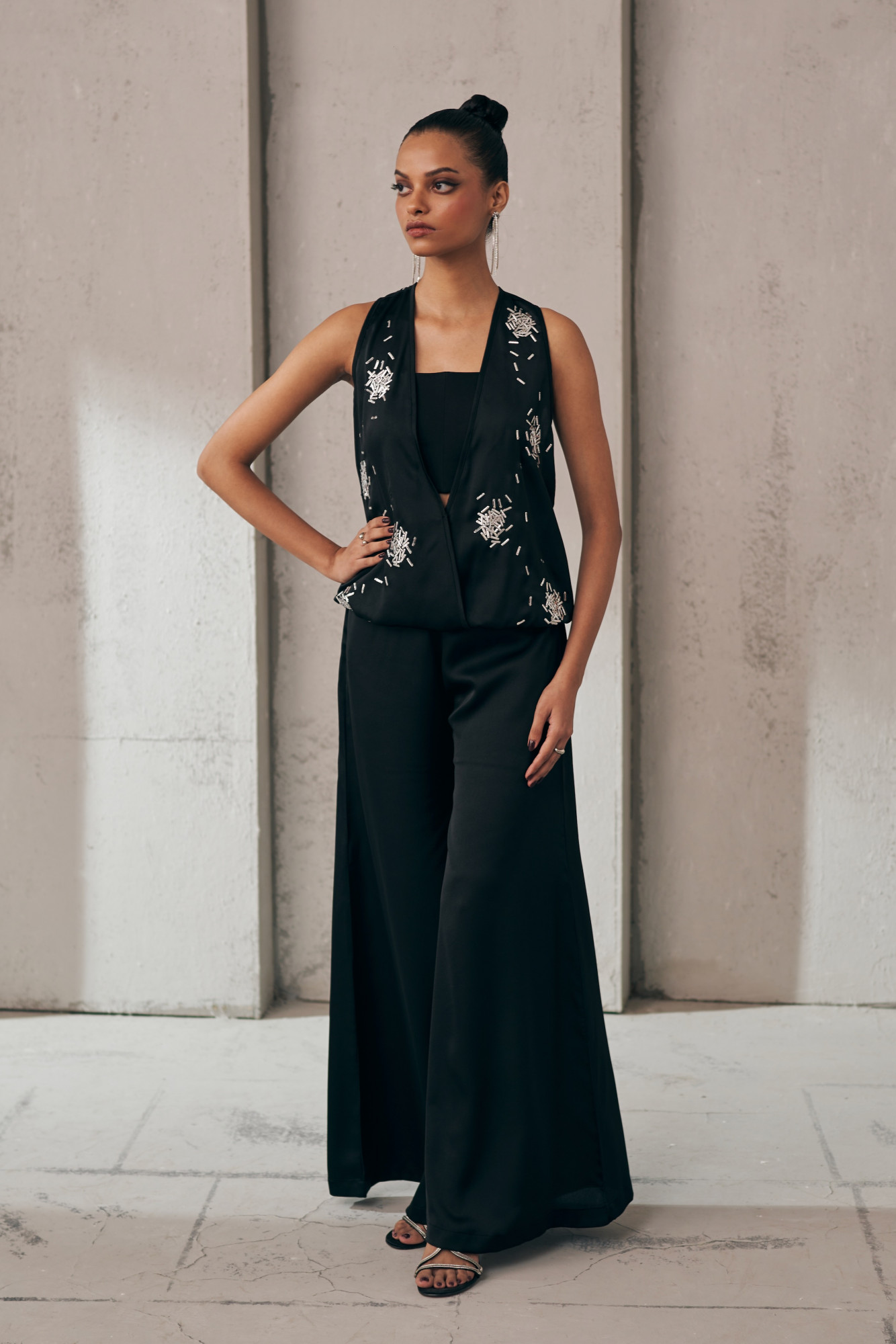 MIDNIGHT MIRAGE SIVER GALAXY BLACK CO-ORD SET