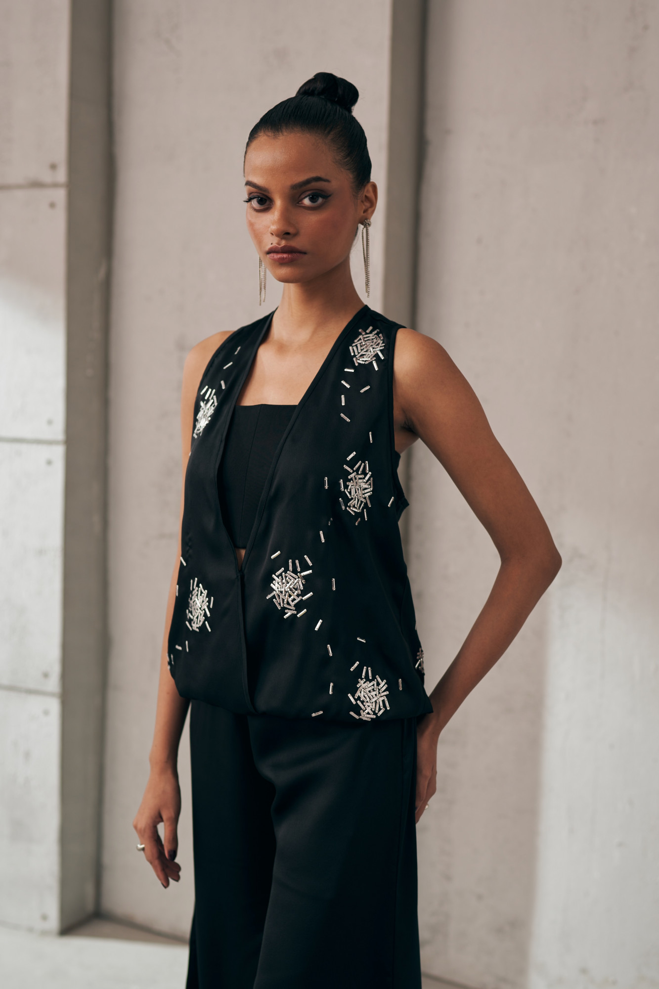 MIDNIGHT MIRAGE SIVER GALAXY BLACK CO-ORD SET