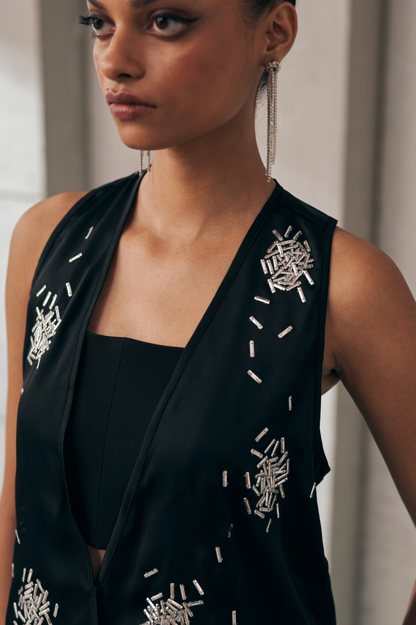 MIDNIGHT MIRAGE SIVER GALAXY BLACK CO-ORD SET