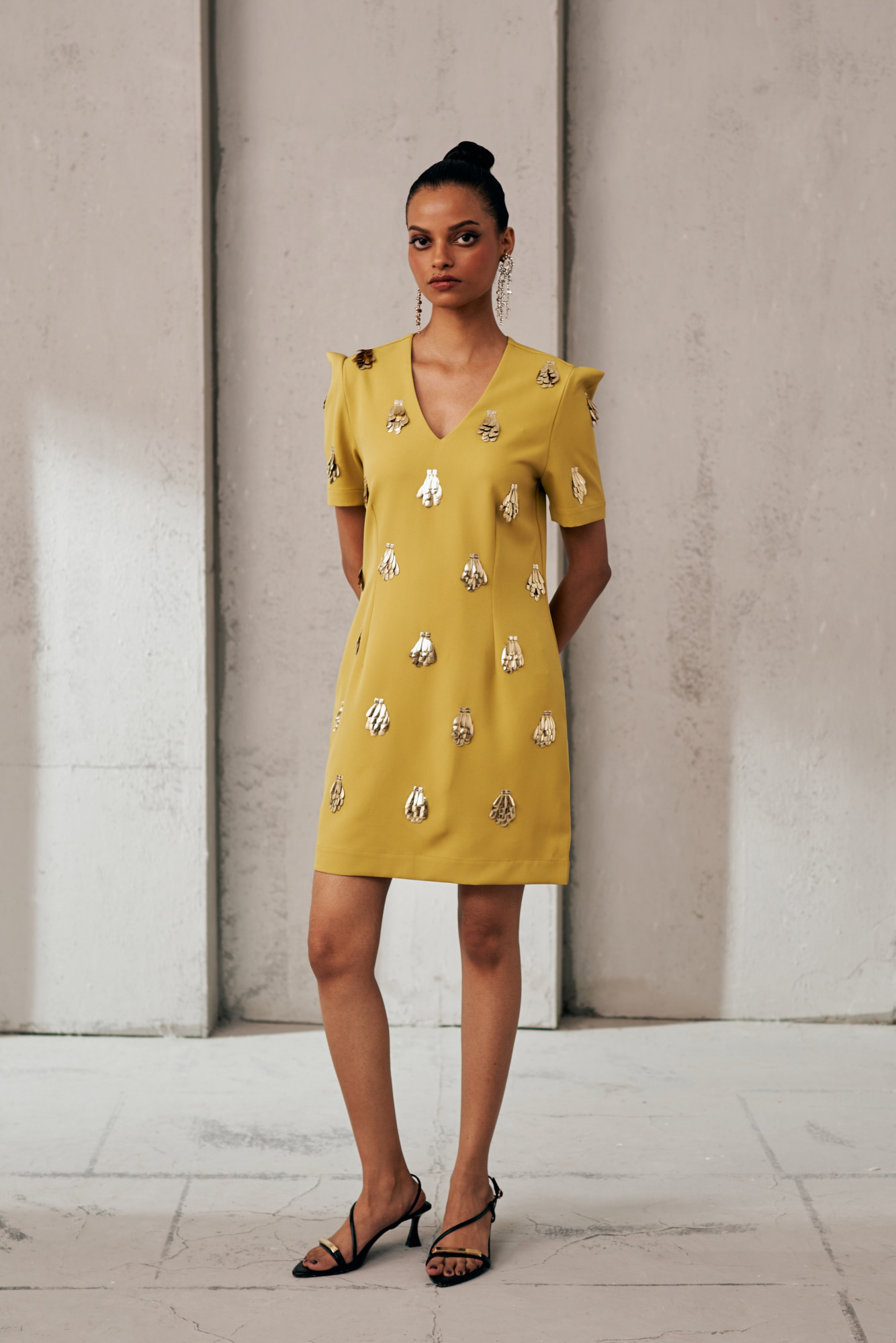 MIDNIGHT MIRAGE YELLOW DUSK DRESS