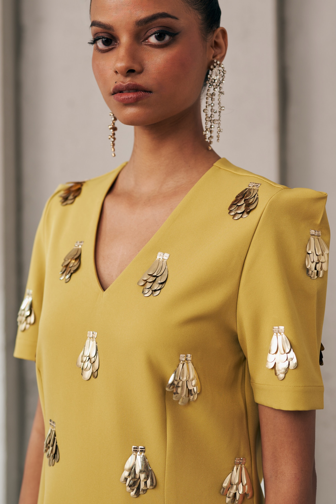 MIDNIGHT MIRAGE YELLOW DUSK DRESS