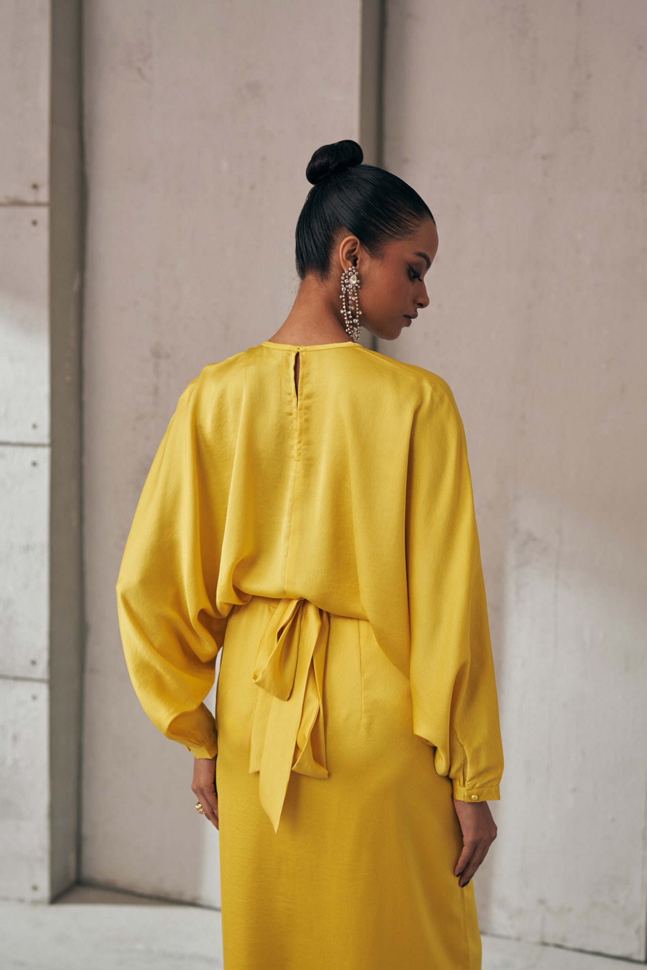MIDNIGHT MIRAGE YELLOW RADIANCE SKIRT  TOP CO-ORD SET