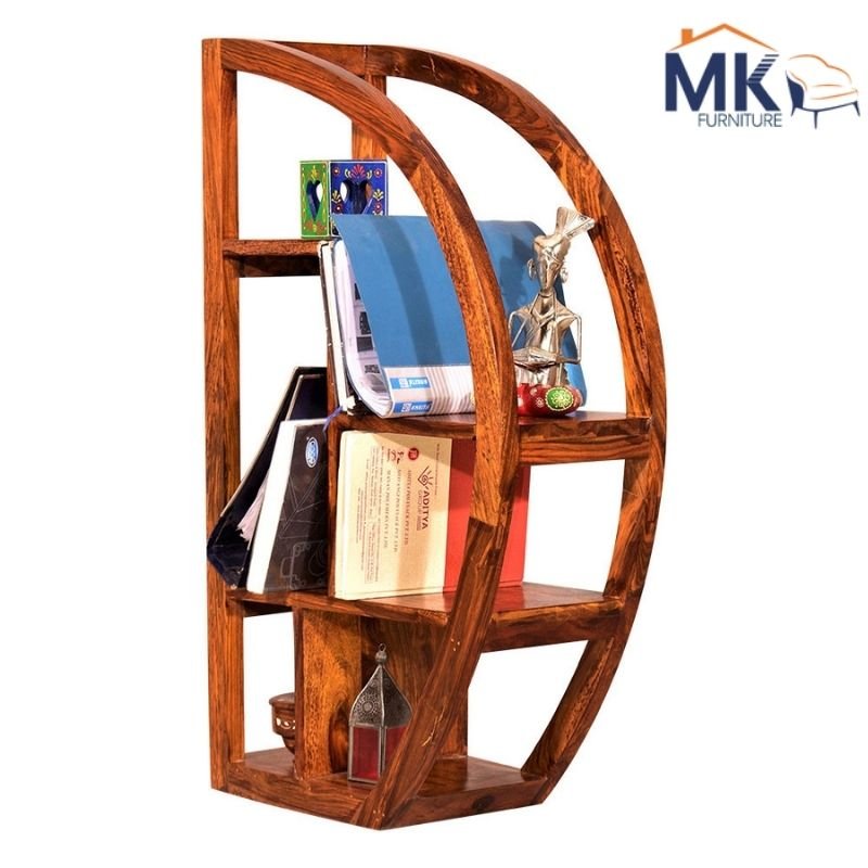 Wooden Half Moon Bookshelf