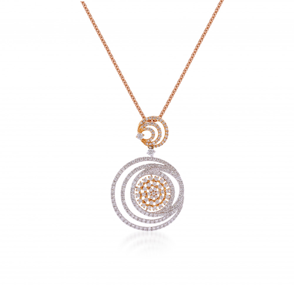 Sparkling Spiral Diamond Pendant