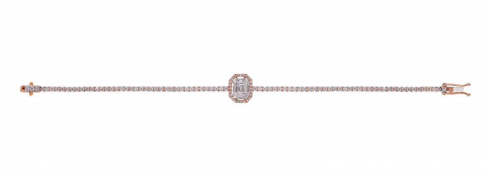 Image of Tennis Diamond Bracelet with Pave Diamonds