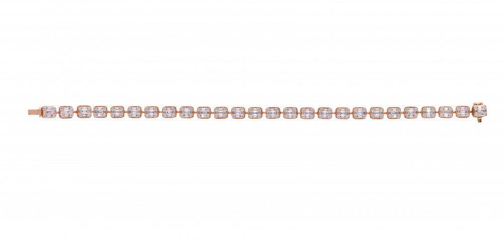 Image of Gold Diamond Cubic-Accent Tennis Bracelet