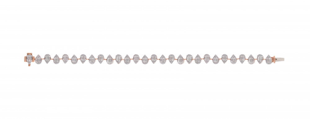 Image of Diamond Tennis Bracelet with Marquise-Cut Diamonds