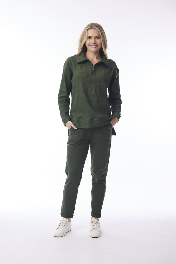 1/4 Zip Collar Pullover Military