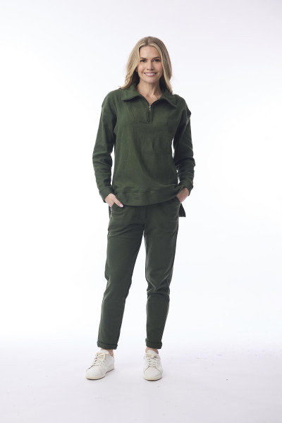 1/4 Zip Collar Pullover Military