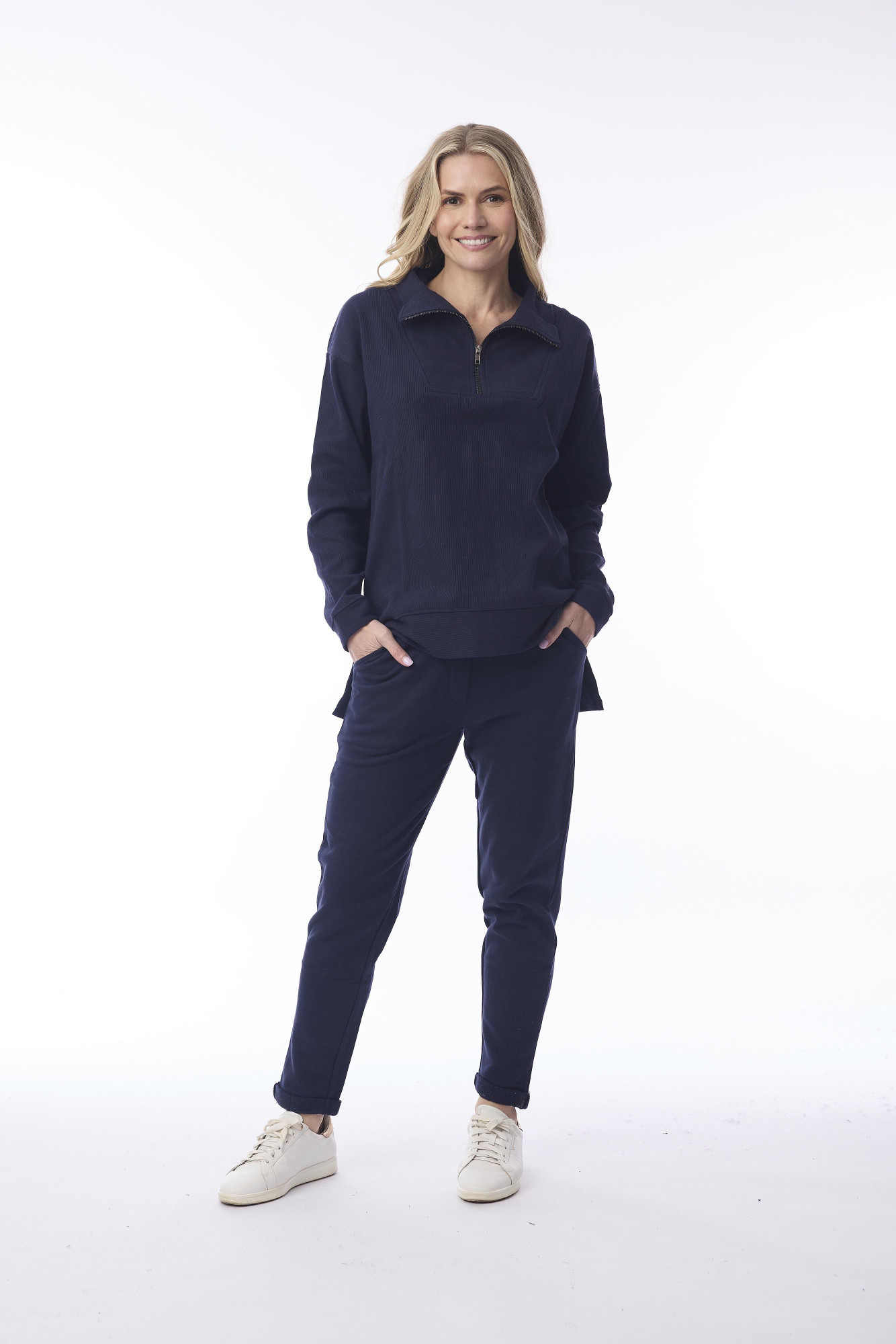 1/4 Zip Collar Pullover Navy