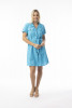 Linen Essentials Dress Collar Buttonthrough Aqua