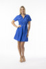 Linen Essentials Dress Collar Buttonthrough Electric Blue