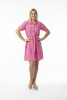 Linen Essentials Dress Collar Buttonthrough Hot Pink