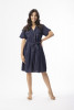 Linen Essentials Dress Collar Buttonthrough Navy