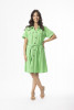 Linen Essentials Dress Collar Buttonthrough Parakeet