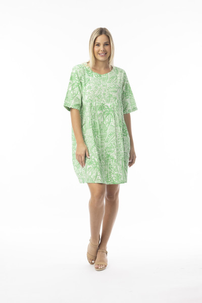 Aksharay Green  Dress Elbow Sleeve Green