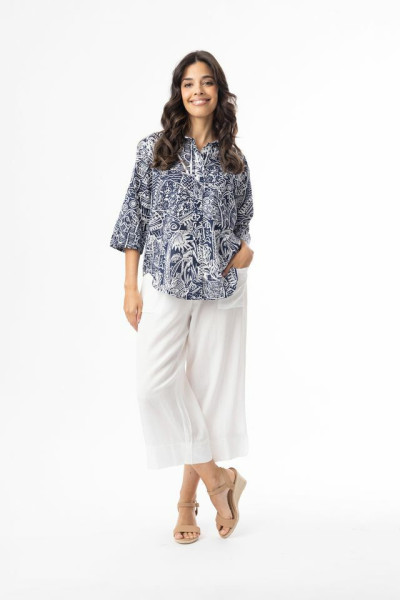 Aksharay Navy Shirt Navy