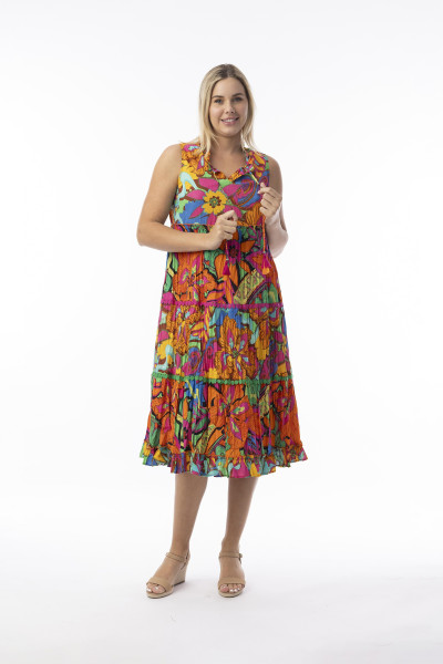 Al Bichar Dress Layers Sleeveless Print