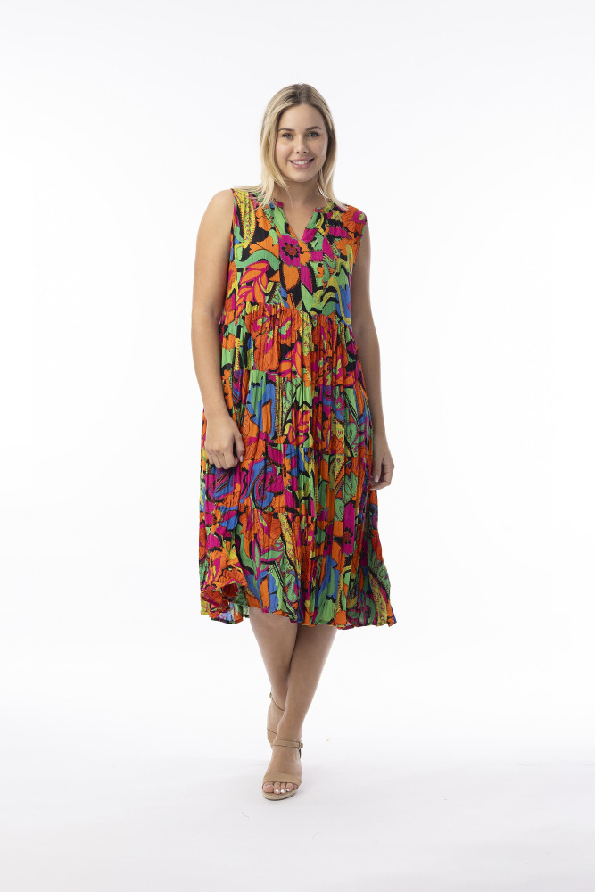 Al Bichar Dress Layers Sleeveless Print