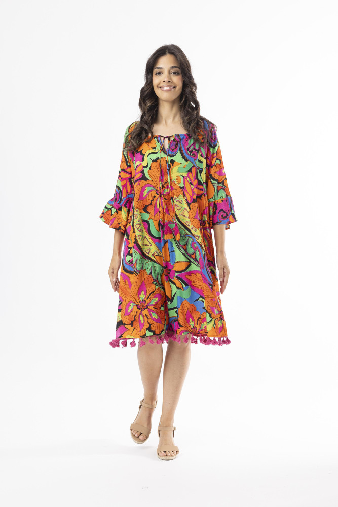 Al Bichar Dress Tassel Print