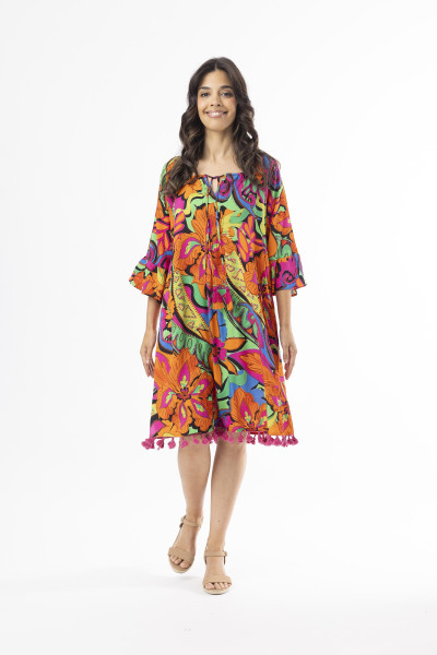 Al Bichar Dress Tassel Print
