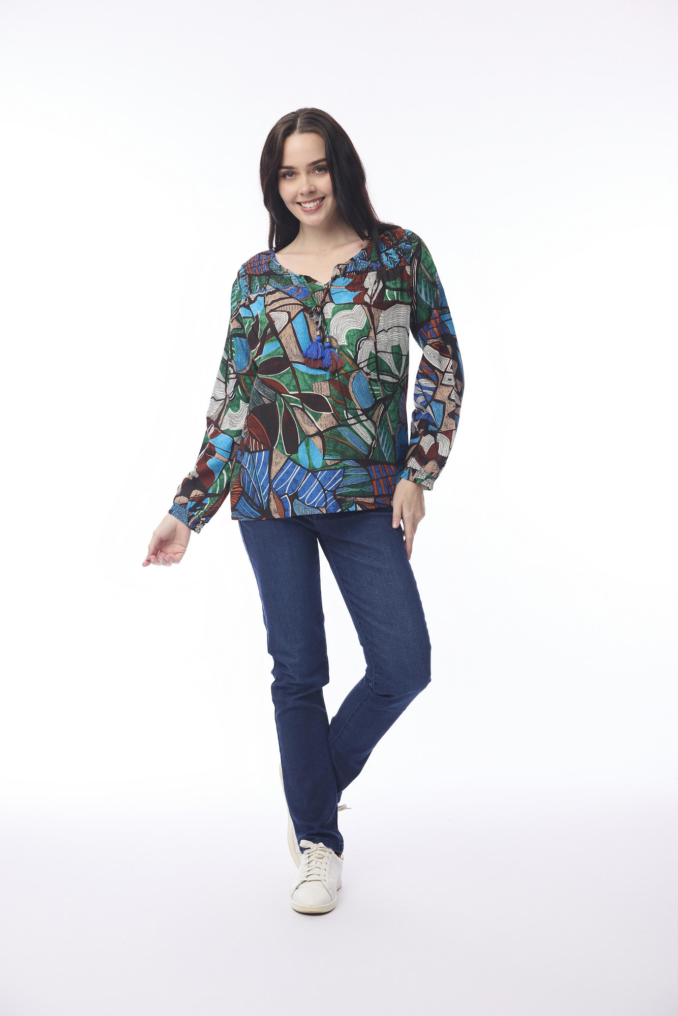 Alexandria Top Shirred Yoke Print