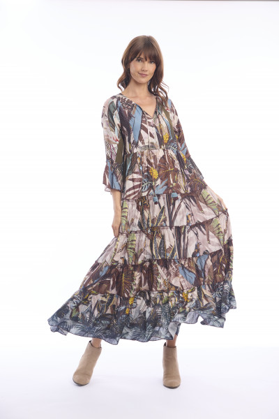 Almasa Dress Maxi Layered Print