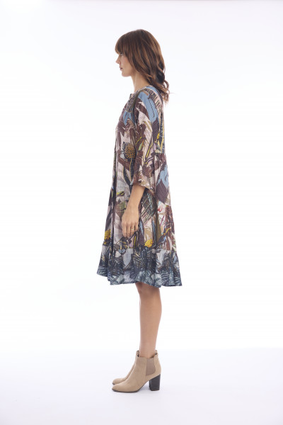 Almasa Dress Placket Print