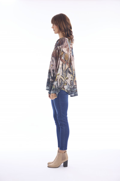 Almasa Top Boho Print