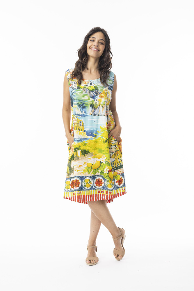 Amalfi Dress Sleeveless Print