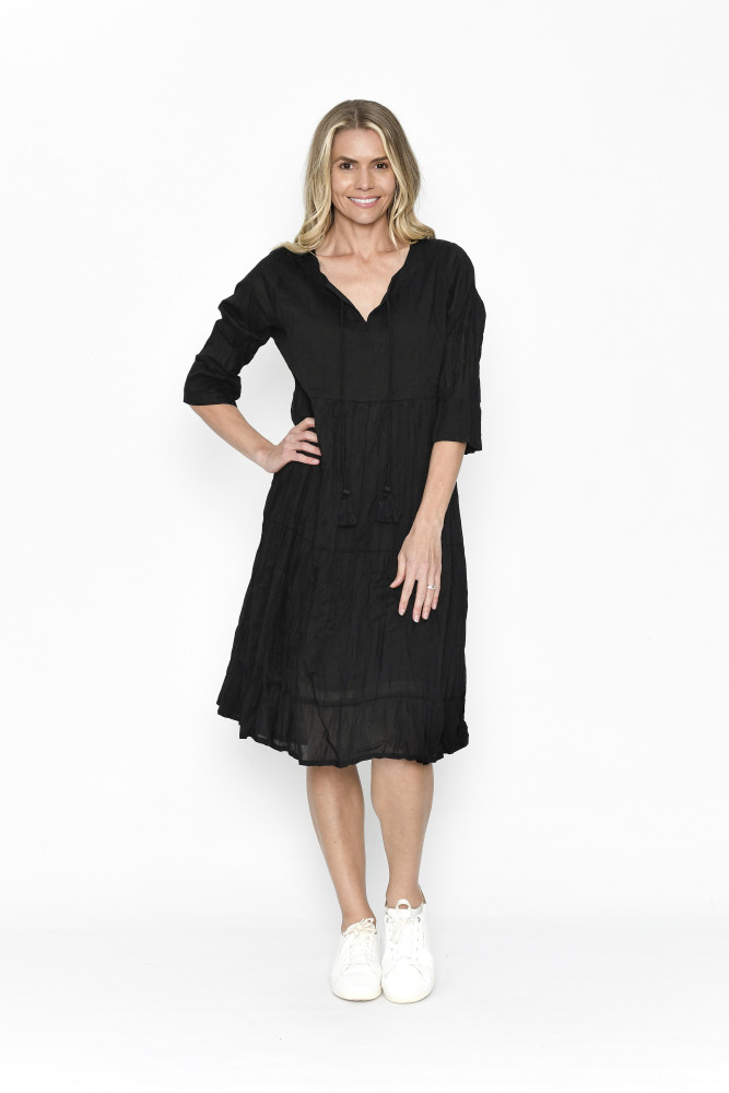 Amber Dress Solid With Lining Black