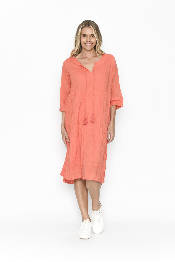 Amber Dress Solid With Lining Blush