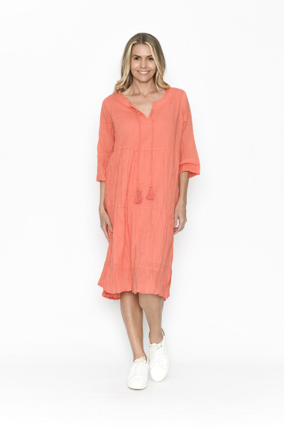 Amber Dress Solid With Lining Blush