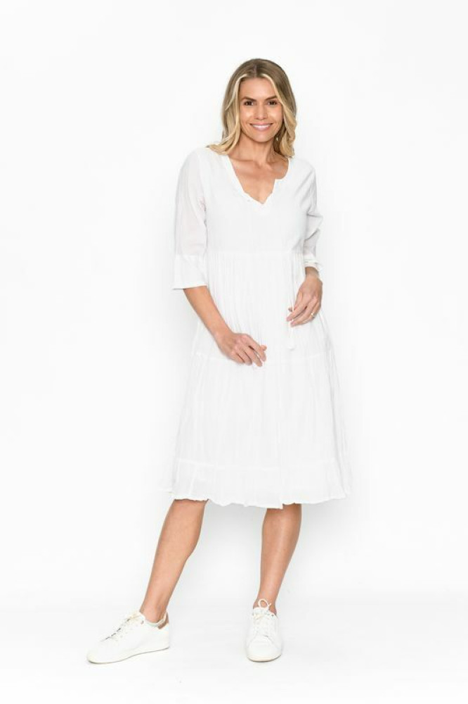 Amber Dress Solid With Lining White