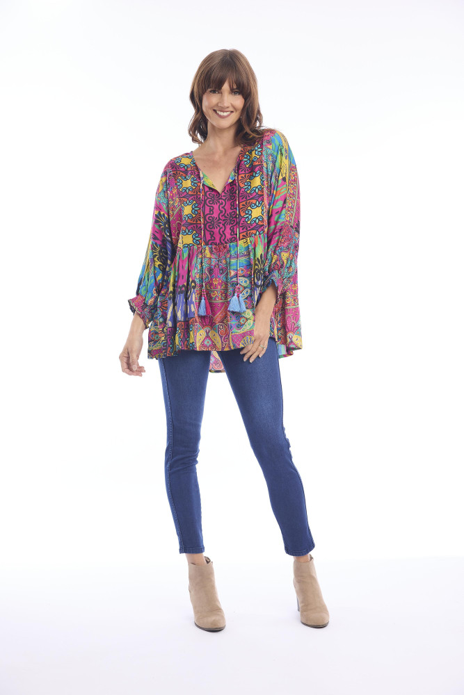 Antigua Top Boho Print