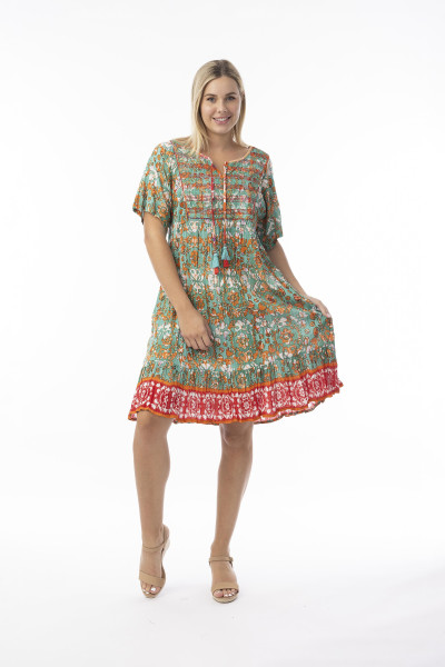 Araya Dress Bib Print