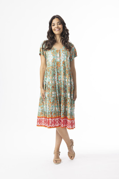 Araya Dress Layers Short Sleeve Print